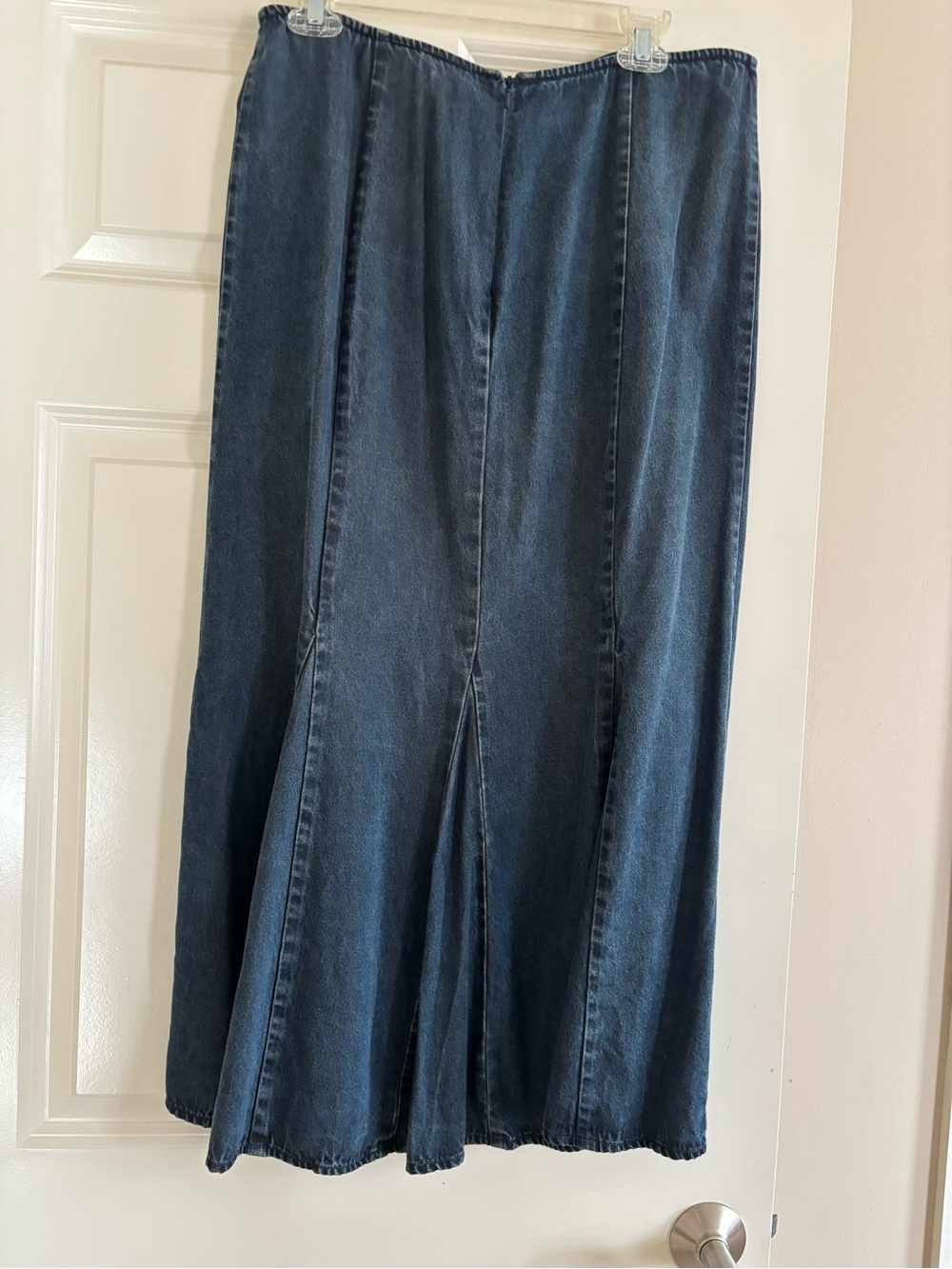 J.Jill Denim Tencil light weight Panel A-Line Maxi Skirt - Dark Blue